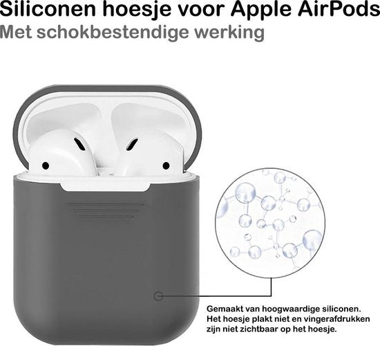 AirPods 2 Hoesje Siliconen met Clip - Grijs