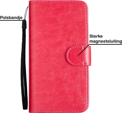 iPhone 11 Hoesje Bookcase Cover Uitneembaar - Donkerroze
