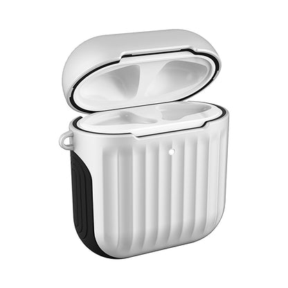 AirPods 1 Hoesje Hard Cover met Ribbels - Wit