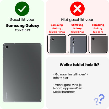 Samsung Galaxy Tab S10 FE Trifold Bookcase Hoes met Penhouder voor S Pen - Grijs