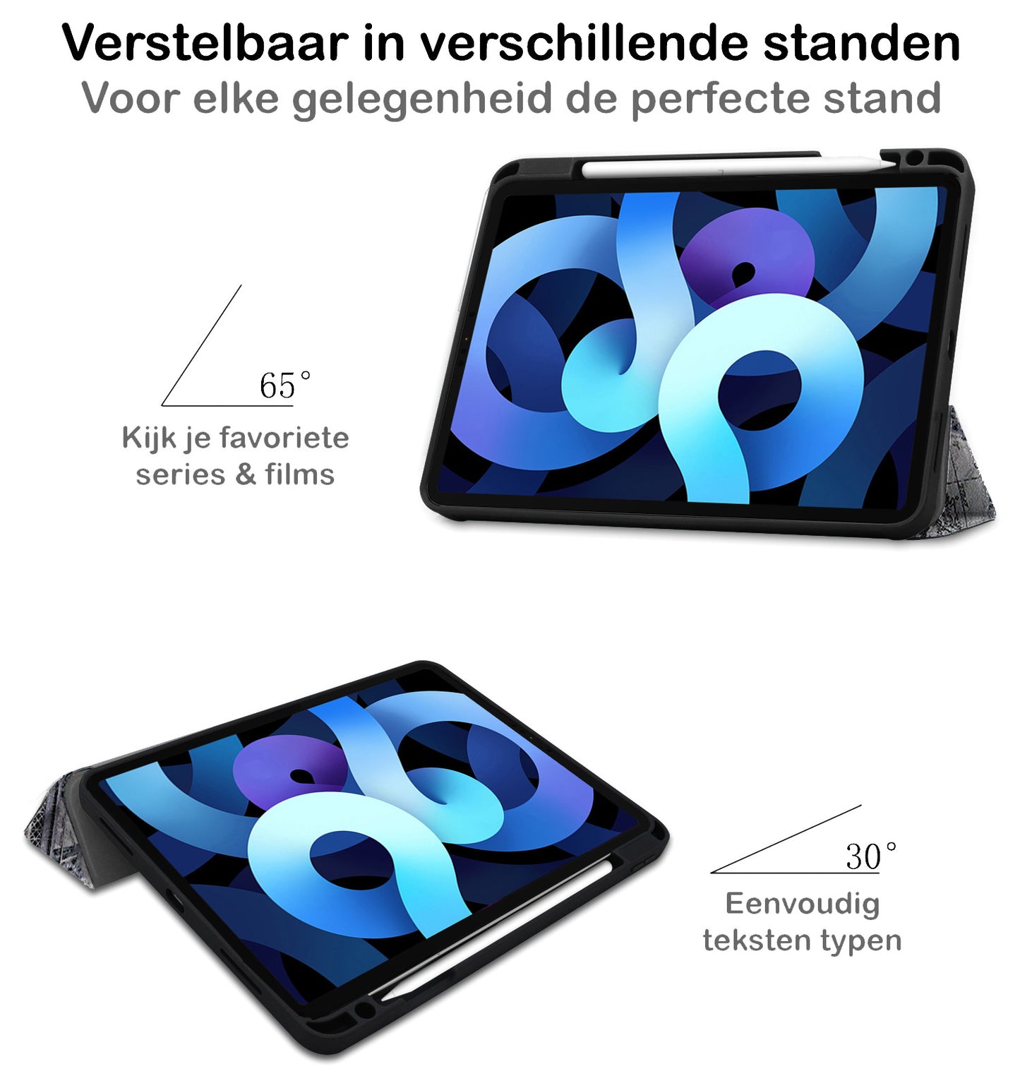 iPad Air 2022 Hoesje Book Case Met Apple Pencil Uitsparing - Eiffeltoren