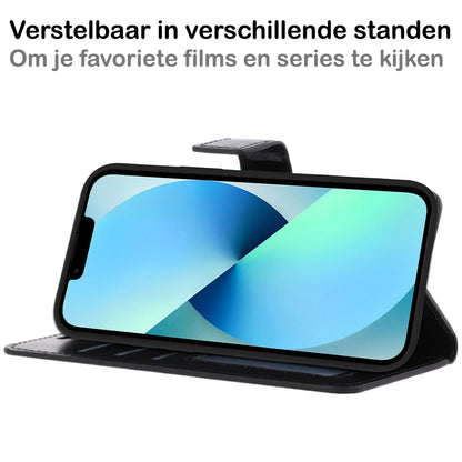 iPhone 14 Pro Hoesje Book Case Kunstleer - Zwart