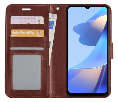 OPPO A16s Hoesje Book Case Kunstleer - Bruin