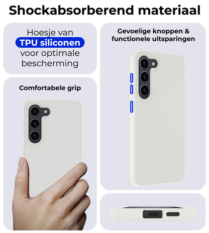 Samsung S24 Plus Hoesje Siliconen Backcover Lichtgewicht - Wit