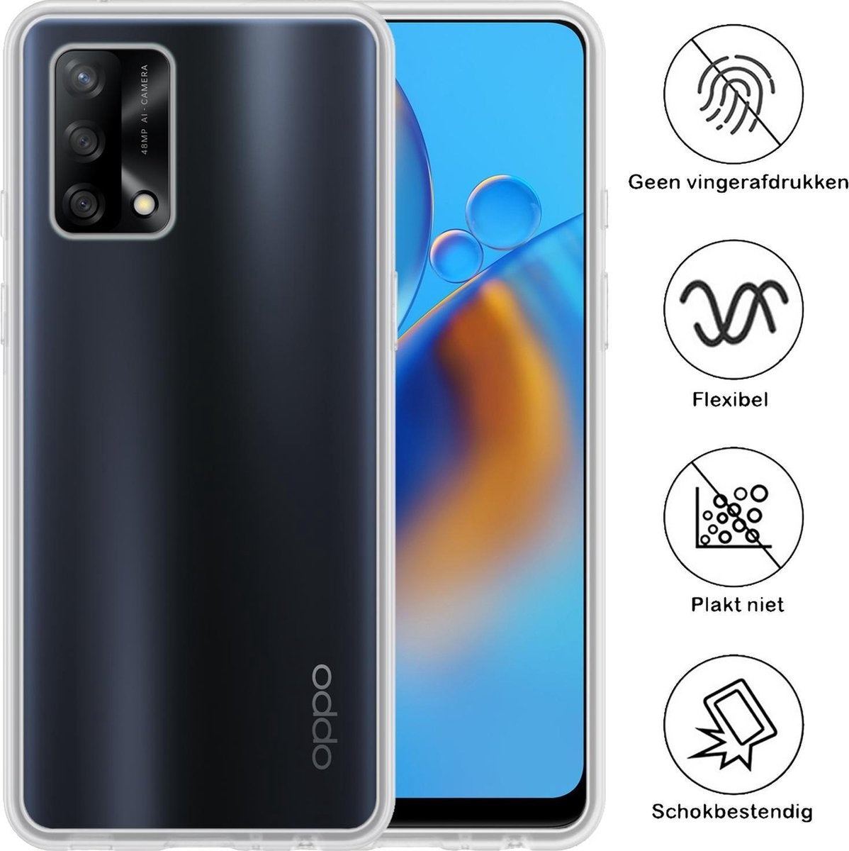 OPPO A74 4G Hoesje Siliconen - Transparant