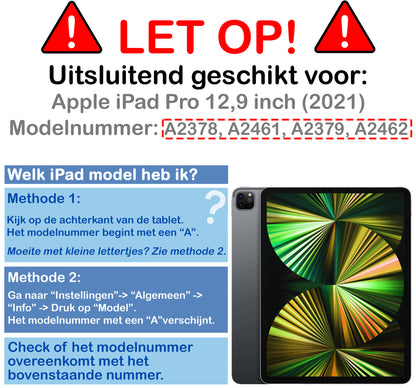 iPad Pro 2021 (12.9 inch) Trifold Bookcase Hoes met Penhouder voor Apple Pen - Grijs