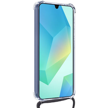 Samsung A16 Hoesje Kaarthouder met Koord Backcover Shockproof - Transparant
