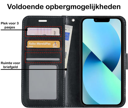 iPhone 13 Hoesje Bookcase Cover Uitneembaar - Zwart