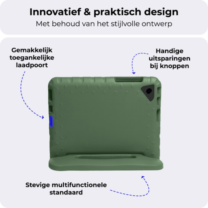 Samsung Galaxy Tab A9 Plus Kinderhoes Shockabsorberend Foam - Donkergroen