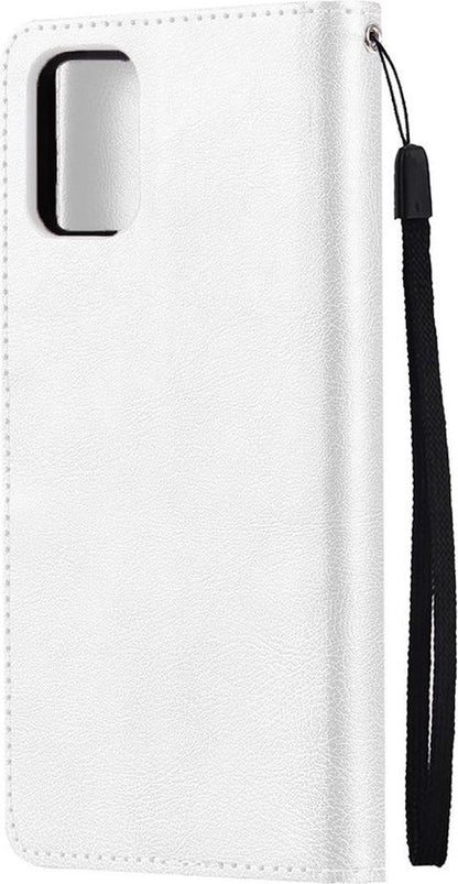 Samsung A41 Hoesje Bookcase Cover met Kaarthouder - Wit