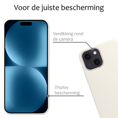 iPhone 15 Plus Hoesje Siliconen Backcover Lichtgewicht - Wit