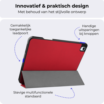 iPad Air 2024 (11 inch) Hoesje Book Case Met Apple Pencil Uitsparing - Rood