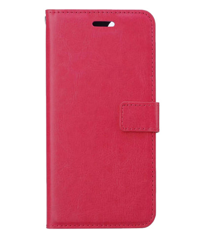 iPhone 13 Pro Max Hoesje Bookcase Cover met Kaarthouder - Donkerroze