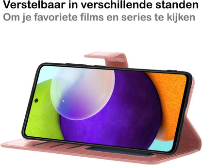 Samsung A52 5G Hoesje Bookcase Cover met Kaarthouder - Rosé goud