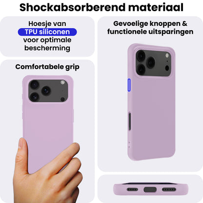 iPhone 17 Pro Max Hoesje Siliconen Backcover Lichtgewicht - Lila