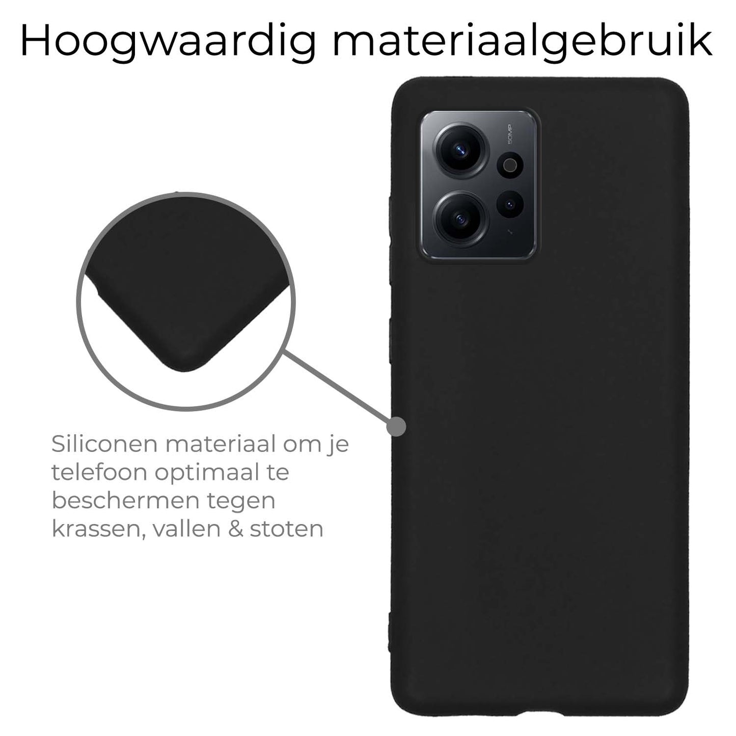 Xiaomi Redmi Note 12 5G Hoesje Siliconen - Zwart