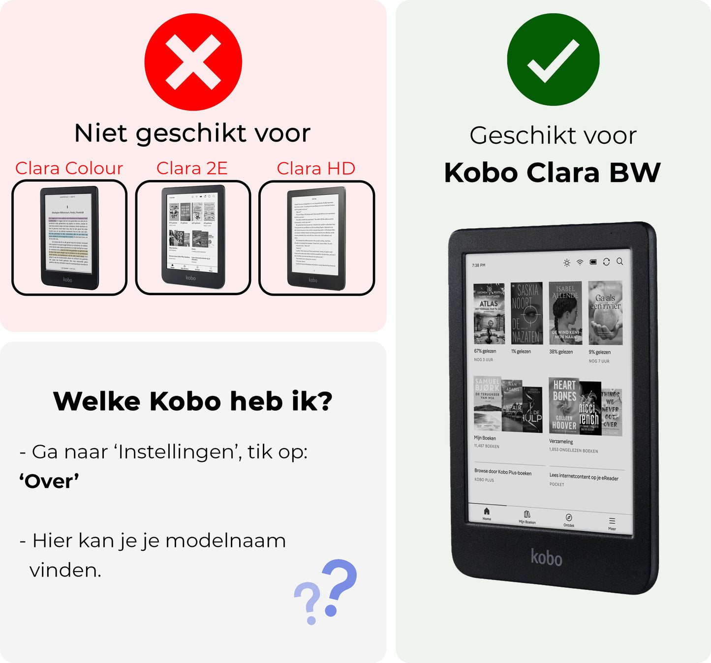 Kobo Clara BW Trifold Hoesje - Grijs