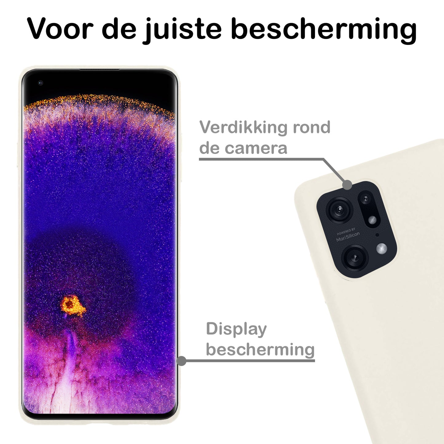 OPPO Find X5 Hoesje Siliconen - Wit