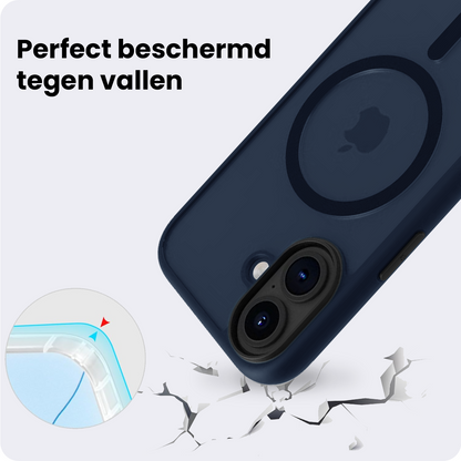 iPhone 17 Hoesje Geschikt voor Magsafe Backcover Shockproof - Donkerblauw