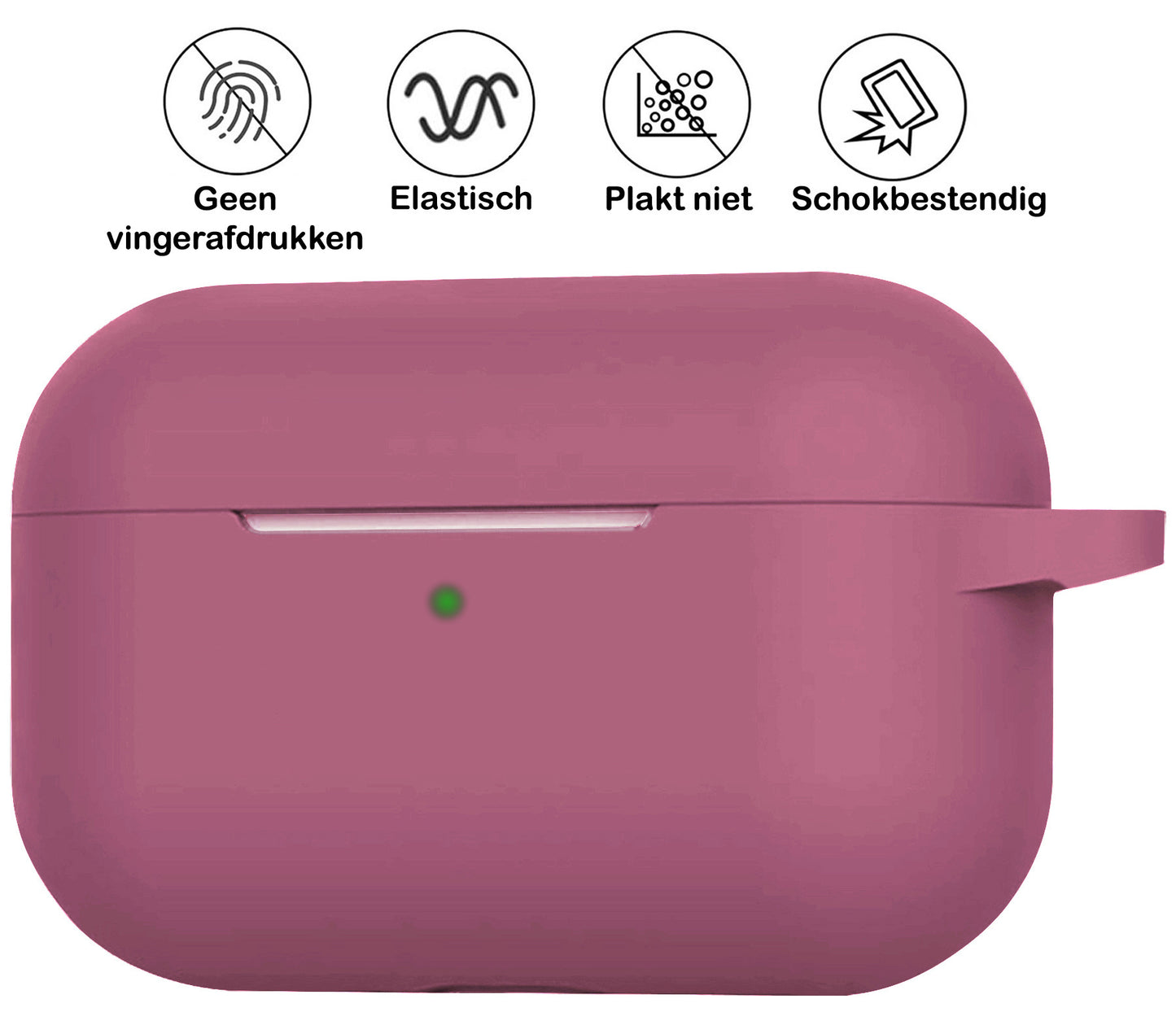 AirPods 3 Hoesje Siliconen met Clip - Oud roze