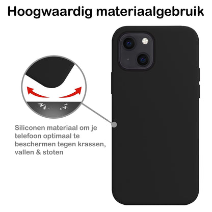 iPhone 13 Hoesje Siliconen Backcover Lichtgewicht - Zwart