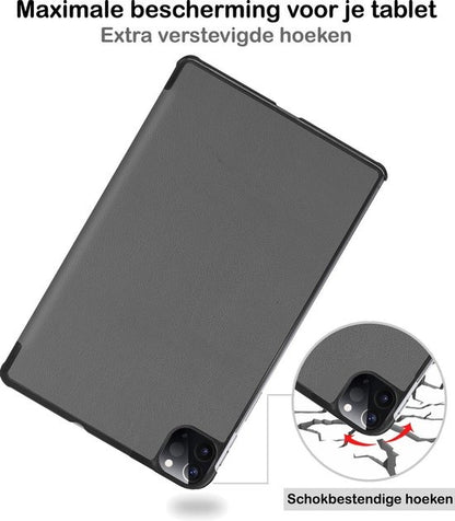 iPad Pro 2020 (11 inch) Trifold Bookcase Hoes met Penhouder voor Apple Pen - Grijs