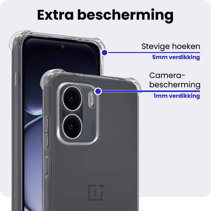 OnePlus 15R Hoesje Shockproof Backcover Siliconen - Transparant