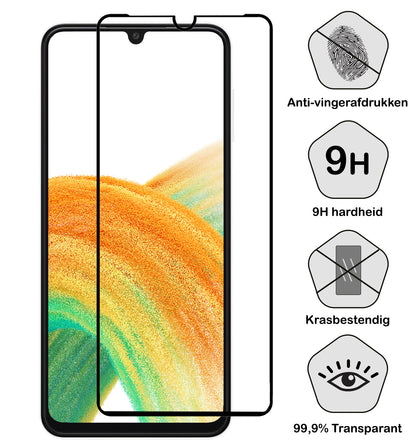 Samsung A33 Screenprotector Full Cover Tempered Glass