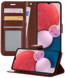 Samsung A13 4G Hoesje Bookcase Cover met Kaarthouder - Bruin