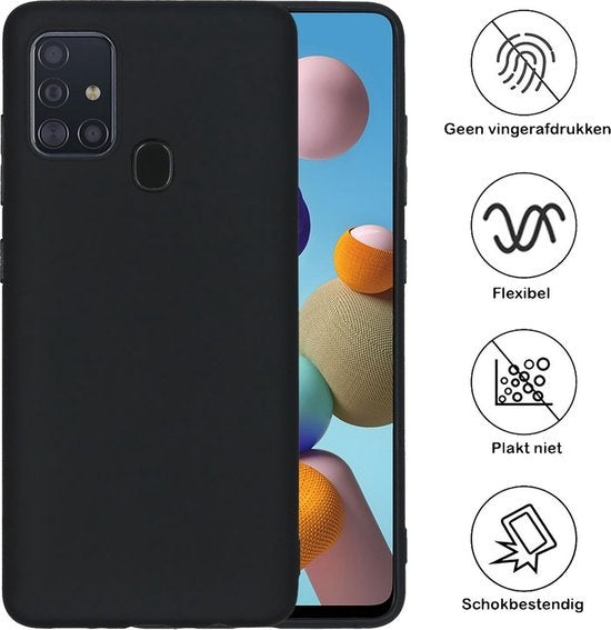 Samsung A21s Hoesje Siliconen - Zwart