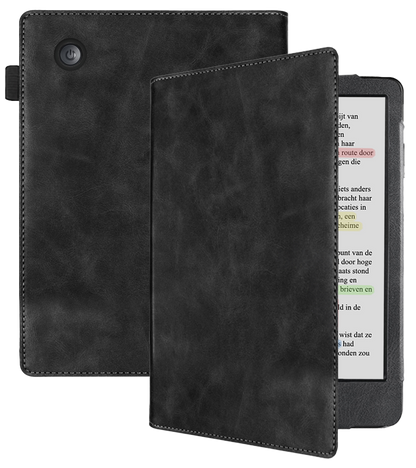 Kobo Clara Colour Leren Bookcase Hoes - Zwart