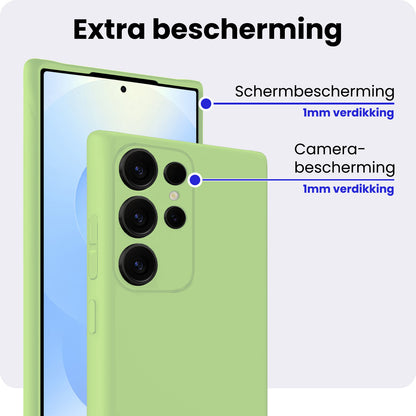 Samsung S25 Ultra Hoesje Siliconen Backcover Lichtgewicht - Groen