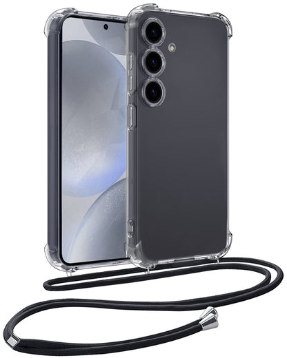 Samsung S24 Plus Hoesje met Koord Backcover Shockproof - Transparant