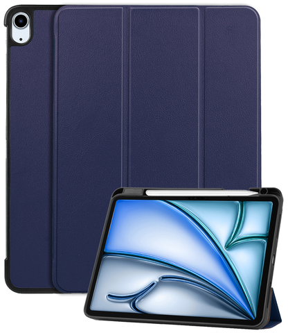 iPad Air 2024 (13 inch) Hoesje Book Case Met Apple Pencil Uitsparing - Donkerblauw