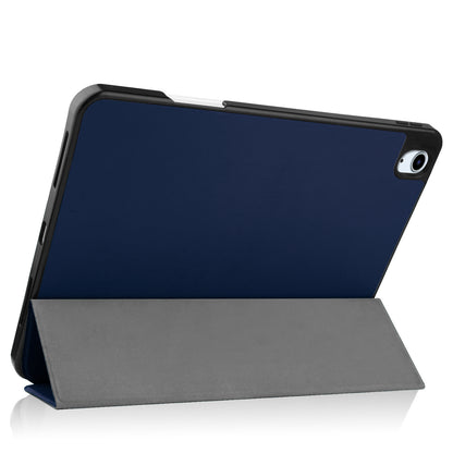 iPad Air 2022 Trifold Bookcase Hoes met Penhouder voor Apple Pen - Donkerblauw