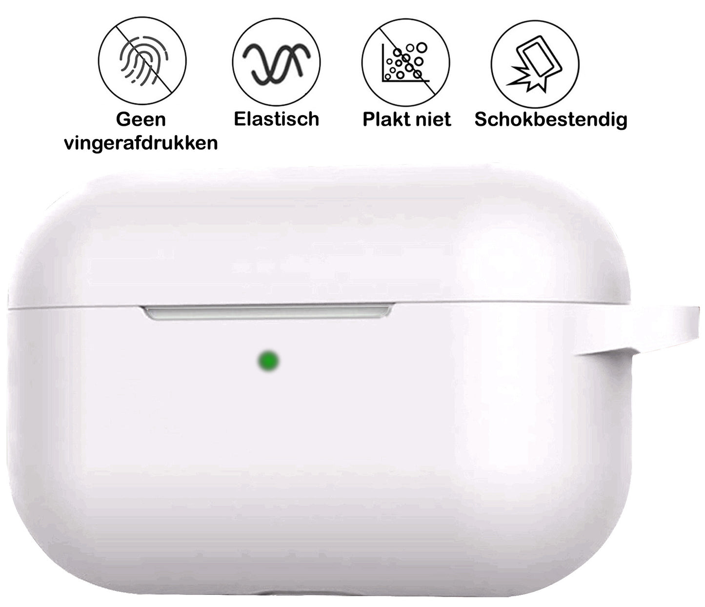 AirPods 3 Hoesje Siliconen met Clip - Wit