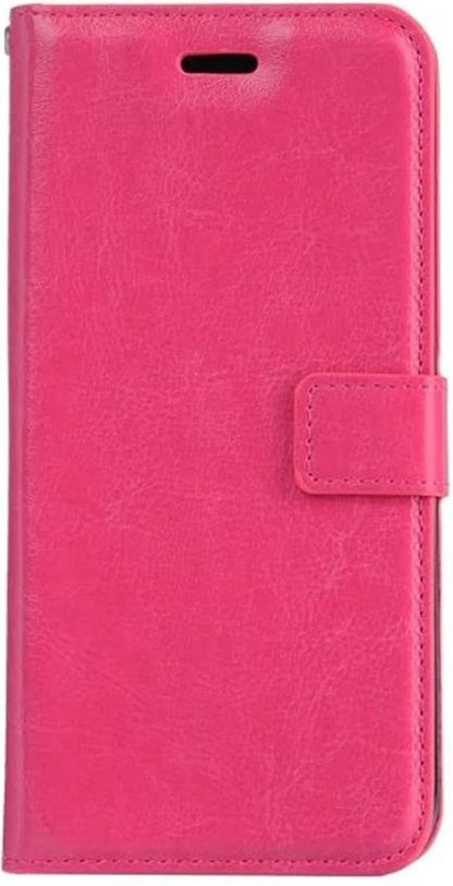 iPhone 5/5s/5SE Hoesje Bookcase Cover met Kaarthouder - Donkerroze