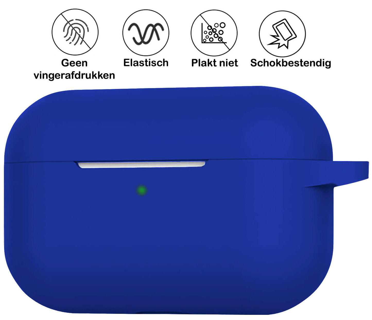 AirPods 3 Hoesje Siliconen met Clip - Donkerblauw