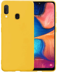Samsung A20e Hoesje Siliconen Backcover Lichtgewicht - Geel