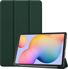Samsung Galaxy Tab S6 Lite Trifold Bookcase Hoes - Donkergroen