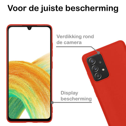 Samsung A33 Hoesje Siliconen - Rood