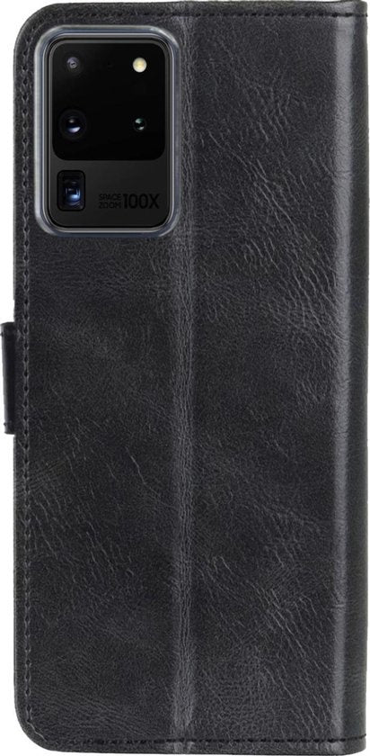 Samsung S20 Ultra Hoesje Bookcase Cover met Kaarthouder - Zwart