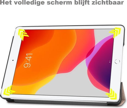 iPad 10.2 2019 Trifold Bookcase Hoes - Goud
