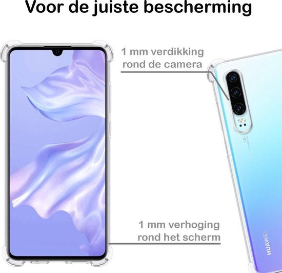 Huawei P30 Hoesje Shock Proof Siliconen - Transparant