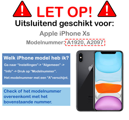 iPhone Xs Hoesje Bookcase Cover Uitneembaar - Zwart
