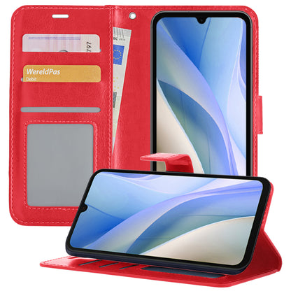 Samsung A15 Hoesje Book Case Kunstleer - Rood