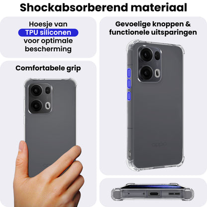 OPPO Reno 13 Pro Hoesje Shockproof Backcover Siliconen - Transparant