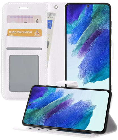 Samsung S21 FE Hoesje Book Case Kunstleer - Wit