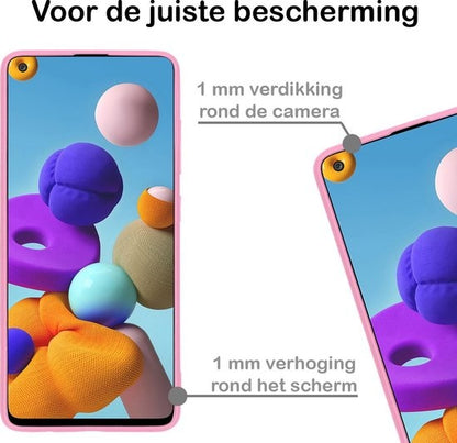 Samsung A21s Hoesje Siliconen Backcover Lichtgewicht - Lichtroze