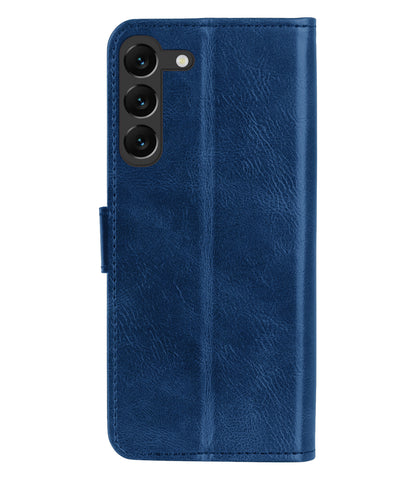 Samsung S23 Plus Hoesje Bookcase Cover met Kaarthouder - Donkerblauw